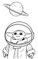 Baby Yoda kleurplaat 19